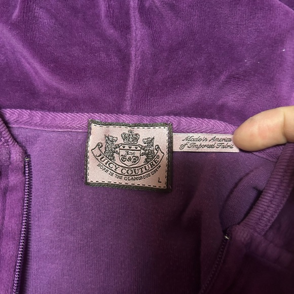 Purple juicy couture zip up jacket hoodie size juniors large fits women’s xs/s - Picture 4 of 4